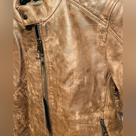 Slate & Stone Mens Leather Moto Jacket size S - Picture 3 of 7